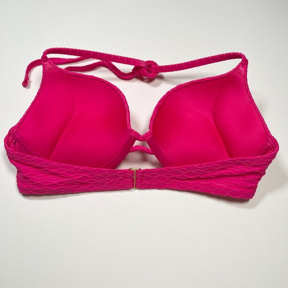 Victoria Secret 34A Bombshell Push Up Bikini Top Adds 2 Cups Textured Pink - Picture 7 of 7